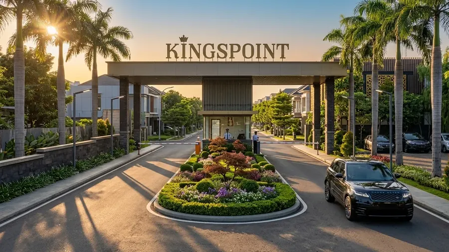 Gerbang Kingspoint Bekasi Utara dekat akses sekolah untuk SPMB jalur domisili 2026