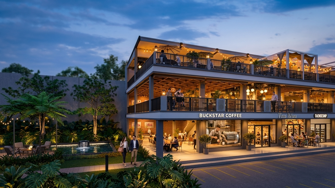 Ruko Sapphire Kingspoint — Garden & Pond View